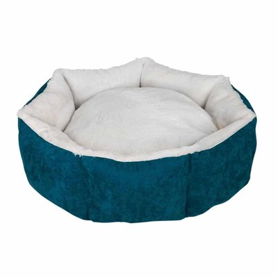 Диван Milord Cupcake М круглий, діаметр 65 см, для кішок і собак вагою до 15 кг, колір зелений/сірий (VR09//3640) 6294 фото