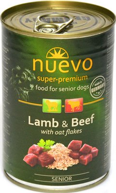 Нуево 400 гр Nuevo Dog Senior Lamb & Beef вологий корм з ягням, яловичиною для літніх собак, упаковка 6 банок (95016) 3947 фото