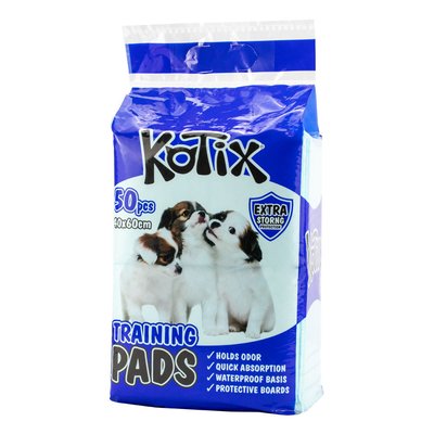 Одноразові гігієнічні пелюшки Kotix Premium 60*40 см для собак і цуценят, 50 пелюшок в упаковці (Kot-1328) 6304 фото