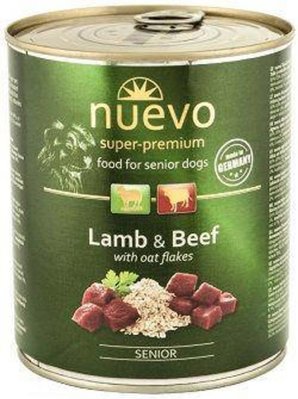 Нуево 800 гр Nuevo Dog Senior Lamb & Beef вологий корм з ягням, яловичиною для літніх собак, упаковка 6 банок (95017) 7019 фото