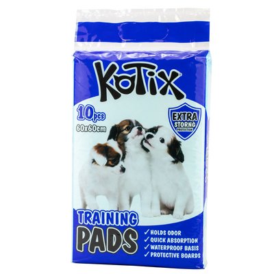 Одноразові гігієнічні пелюшки Kotix Premium 60*60 см для собак і цуценят, 10 пелюшок в упаковці (Kot-1335) 6305 фото