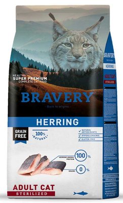 Бравері Bravery Herring Adult Cat Sterilized сухий корм для стерилізованих кішок і кастрованих котів, 2 кг (0715) 6513 фото