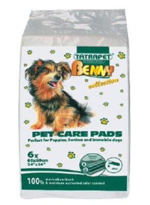 Пелюшки TatraPet Benny 60*60 см гігієнічні одноразові для собак і цуценят, 6 пелюшок (480,11) 6205 фото