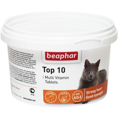Топ 10 Бефар Тор 10 Beaphar мультивітамінна добавка для кішок, 180 таблеток 1577 фото