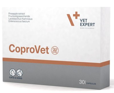 Копровет VetExpert CoproVet харчова добавка для котів і собак від копрофагії (поїдання фекалій), 30 капсул 7119 фото