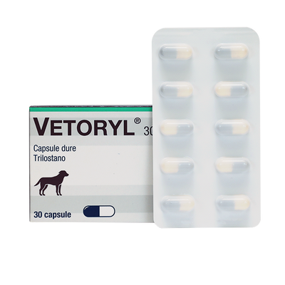 Веторил 30 мг Vetoril (трілостан) препарат для лікування синдрому Кушинга у собак, 30 капсул 1315 фото
