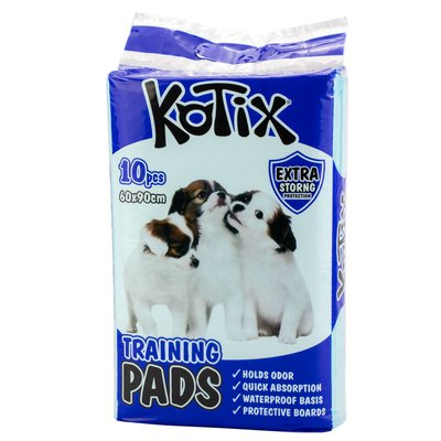 Одноразові гігієнічні пелюшки Kotix Premium 60*90 см для собак і цуценят, 10 пелюшок в упаковці (Kot-1359) 6307 фото
