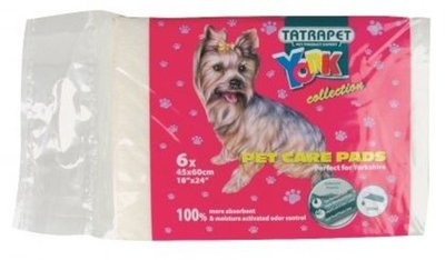 Пелюшки TatraPet York 45*60 см гігієнічні одноразові для собак і цуценят, 6 пелюшок (480,01) 6207 фото