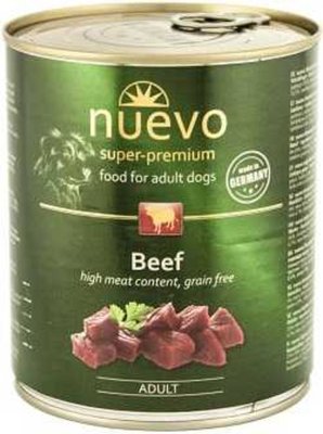 Нуево 800 гр Nuevo Dog Adult Beef консервований корм з яловичиною для дорослих собак, упаковка 6 банок (95005) 7020 фото