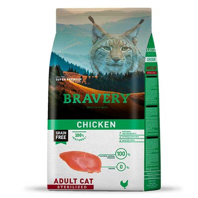 Бравері Bravery Chicken Sterilized сухий корм з куркою для стерилізованих кішок і кастрованих котів, 600 гр (7685) 6552 фото