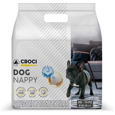 Підгузки Croci Dog Nappy XS для собак вагою 1 - 2 кг, обхват талії 28 - 35 см, 14 підгузків (C6028305) 6776 фото