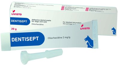 Дентісепт Dentisept Livisto зубна паста з хлоргексидином для собак і кішок, 20 гр 2728 фото