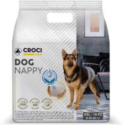 Підгузки Croci Dog Nappy XXL для собак вагою 18 - 30 кг, обхват талії 40 - 62 см, 10 підгузків (C6028999) 6781 фото