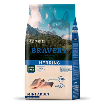 Бравері Bravery Herring Adult Dog Mini сухий корм з оселедцем для собак дрібних порід, 2 кг (0647) 6529 фото