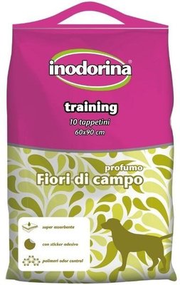 Пелюшки гігієнічні Inodorina Training Fiori 60*90 см для собак, із запахом квітів, 10 пелюшок 5703 фото