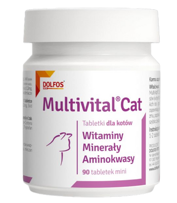 Мультивітал Кет Multivital Cat Dolfos вітамінно-мінеральна добавка з амінокислотами для котів, 90 таблеток 603 фото