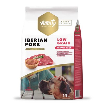 Аміті Amity Super Premium Low Grain Iberian Pork сухий корм з Іберійською свининою для дорослих собак, 14 кг (566 IBERIAN 14 KG) 6331 фото
