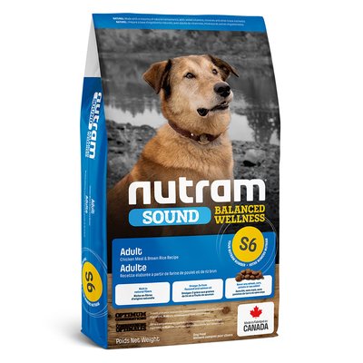 Нутрам S6 Nutram Sound BW Adult Dog сухий корм холістик із куркою та коричневим рисом для дорослих собак, 20 кг (S6_(20kg) 6381 фото