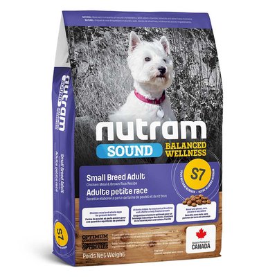 Нутрам S7 Nutram Sound BW Small Breed Adult Small Breed Dog сухий корм із куркою та рисом для дрібних дорослих собак, 20 кг (S7_(20kg) 6384 фото
