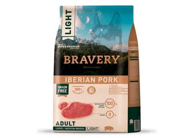 Бравері Bravery Iberian Pork Large/Medium сухий корм з іберійською свининою для середніх і великих собак, 4 кг (6619) 6540 фото