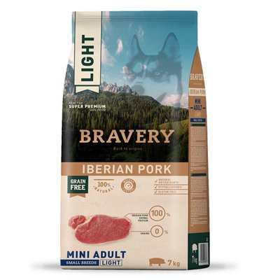 Бравері Bravery Iberian Pork Mini Adult Dog сухий корм з іберійською свининою для дрібних собак, 7 кг (6688) 6543 фото