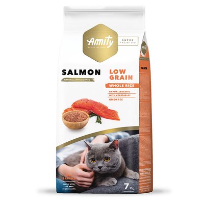 Аміті Amity Super Premium Low Grain Salmon Adult Cat низькозерновий сухий корм із лососем для котів, 7 кг (SP 939 SALM 7KG) 7105 фото