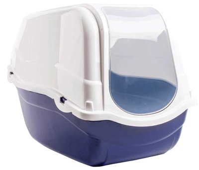 Пластиковий туалет-бокс Ромео Bergamo Romeo Blue 57*39*41 см з фільтром, для котів, колір синій 2700 фото