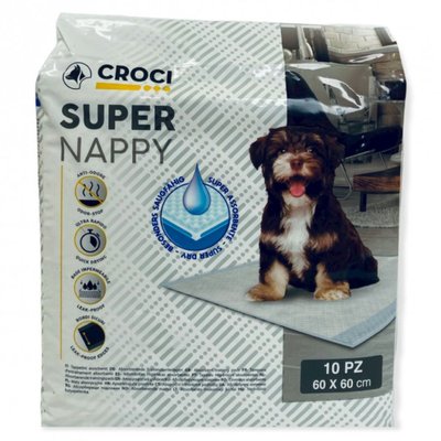Одноразові пелюшки для собак Croci Super Nappy 60*60 см, 10 пелюшок в упаковці (C6OI0010) 6967 фото