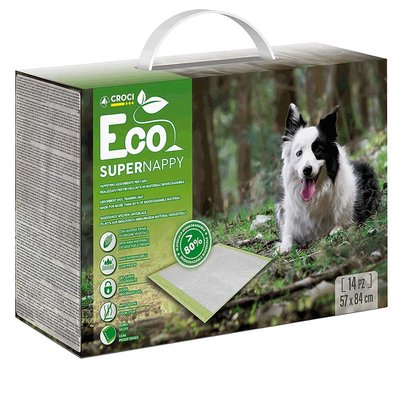 Пелюшки для собак Croci Super Nappy Eco абсорбуючі 84*57 см, 14 пелюшок в упаковці (C6028484) 5223 фото