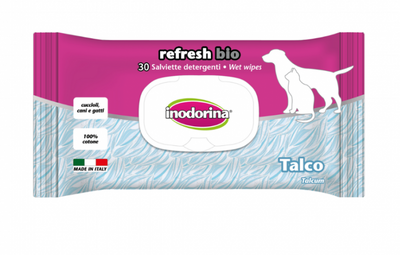 Inodorina Salvietta Bio Talco вологі біорозкладні котонові серветки для котів і собак, 30 серветок (2300050001) 5930 фото
