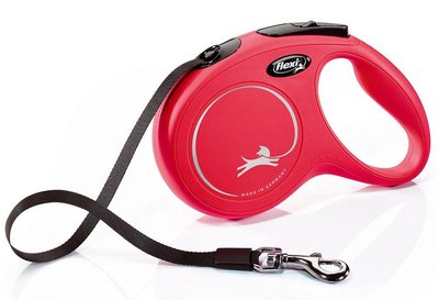 Повідець рулетка Flexi New Classic L для собак вагою до 50 кг, стрічка 8 метрів, колір червоний 4306 фото