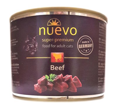 Нуево 200 гр Nuevo Cat Adult Beef вологий консервований корм з яловичиною для котів, упаковка 6 банок (95110) 3943 фото
