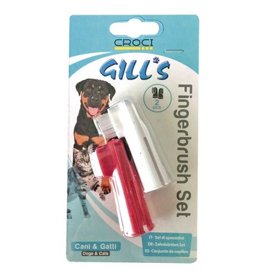 Набір Croci Gill's Fingerbrush Set Dog's & Cat's дві зубні щітки для собак і котів (C6052803) 6046 фото