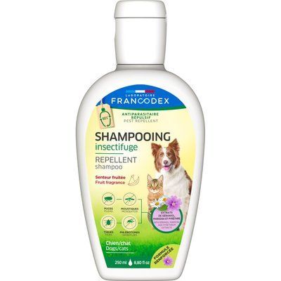 Шампунь-репеллент Francodex Repellent Shampoo с ароматом фруктов, от блох и клещей для кошек и собак, 250 мл 7180 фото