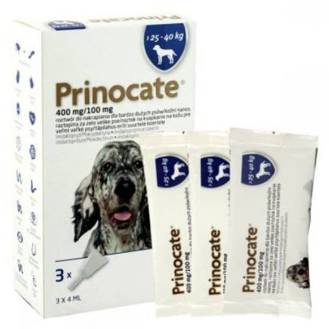 Прінокат Prinocate Extra Large Dog краплі від бліх та кліщів для великих собак вагою 25 - 40 кг, 3 піпетки х 4 мл 4219 фото