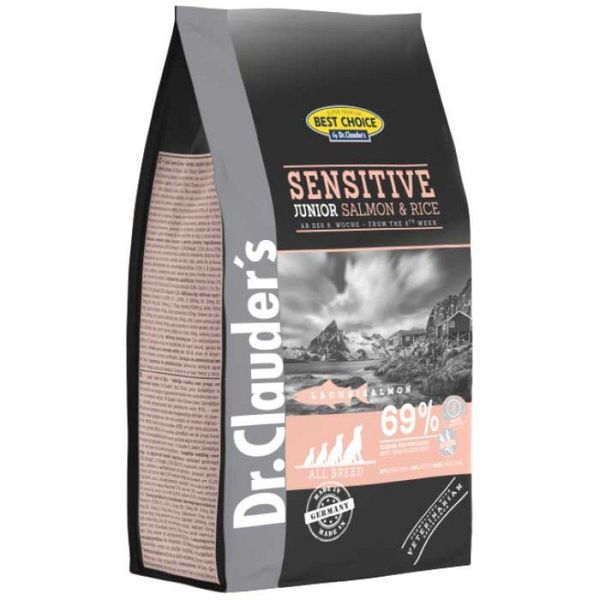 Dr.Clauder’s Sensitive Junior Salmon & Rice сухой корм для щенков всех пород с чувствительным пищеварением, 350 гр 5302 фото