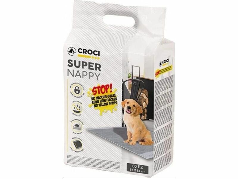 Пеленки для собак Croci Super Nappy 84*57 с активированным углем, 60 пелёнок в упаковке (C6128699) 5217 фото