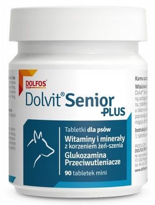 Долвіт Сеньйор Плюс Міні Dolvit Senior Plus Mini Dolfos вітаміни для літніх собак дрібних порід, 90 міні таблеток 615 фото