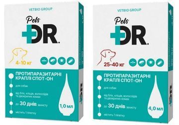 Капли Dr.Pets Доктор Петс от блох, клещей для собак