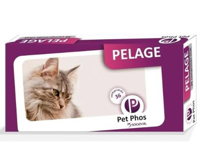 Ceva Pet Phos Pelage Cat витаминно-минеральная добавка для здоровья кожи и шерсти кошек., 36 таблеток 7115 фото