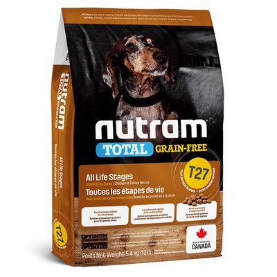 Нутрам T27 Nutram Total GF Chicken & Turkey Small Breed сухий корм для собак і цуценят дрібних порід, 5,4 кг (T27_(5.4kg) 6405 фото