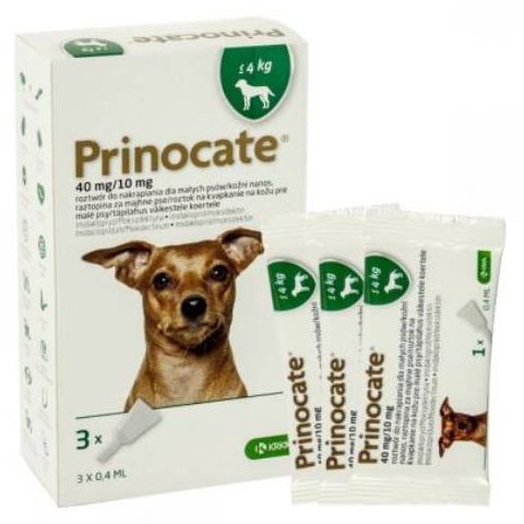 Прінокат Prinocate Small Dog краплі від бліх та кліщів для маленьких собак вагою до 4 кг, 3 піпетки по 0,4 мл 4216 фото