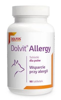 Долвіт Алержі Долфос Dolvit Allergy Dolfos протиалергічна, протизапальна добавка для собак при алергіях різного походження, 90 таблеток 5066 фото