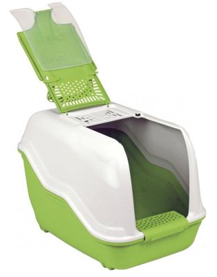 Туалет-бокс Нетта Максі 66*49*50 см Netta Maxi пластиковий закритий з фільтром для кішок, колір зелений 5136 фото
