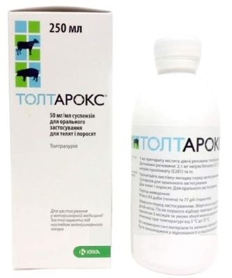 Толтарокс 5% суспензия оральная против эймериоза КРС и свиней, 250 мл 5039 фото