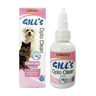 Гигиенические капли Croci Gill's Opto Clean для глаз кошек и собак, 50 мл (C3052089) 6152 фото
