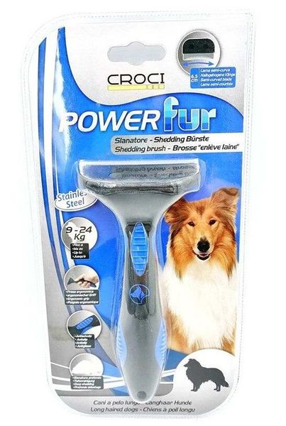Фурмінатор Croci Powerfur М для видалення підшерстя у довгошерстих собак вагою від 9 до 24 кг, лезо 6,5 см (C6067189) 5177 фото
