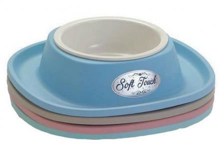 Georplast Soft Touch миска пластикова 600 мл, з м'яким килимком 28*28*5 см для собак, колір в асортименті (20052) 6612 фото