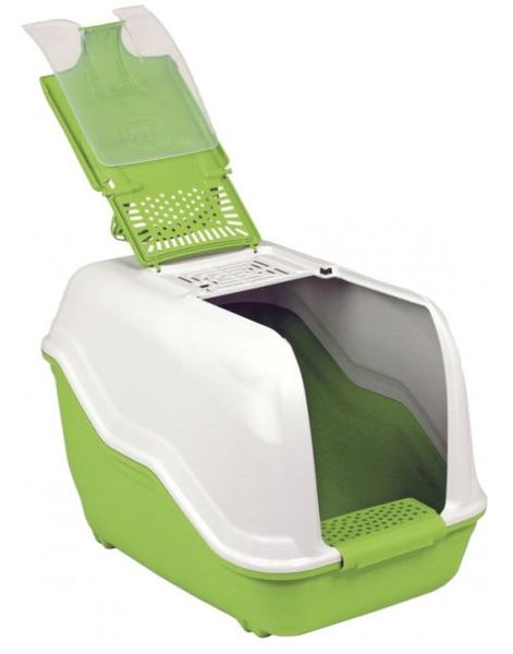 Туалет-бокс Нетта Макси 66*49*50 см Netta Maxi пластиковый закрытый с фильтром для кошек, цвет зелёный 5136 фото