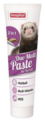 Мальт паста Beaphar Duo Malt Paste 2in1 for Ferrets мультивитаминная с двойным действием для хорьков, 100 гр (10280) 7295 фото